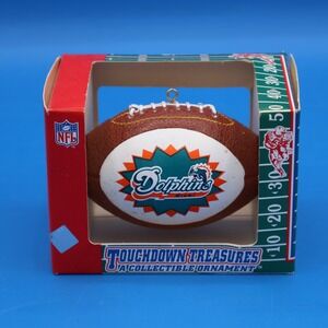 Touchdown Treasures Miami Dolphins Collectible NFL Football Ornament